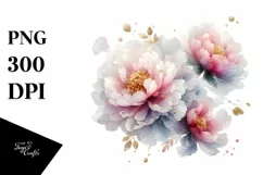 Watercolor Peonies Made of -Like Material Product Image 1