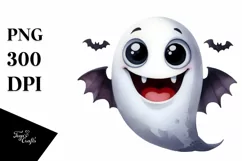 Funny Halloween Ghost Gooffy Smile | Clipart Product Image 3