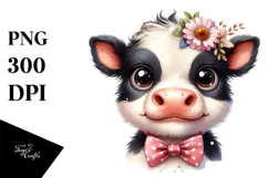 Enthusiastic Baby Cow with Hay Straw PNG Product Image 1