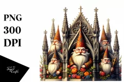 Detailed Watercolor Gothic Gnome Clipart Product Image 1