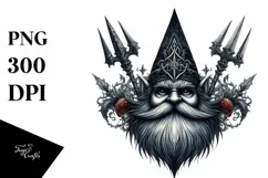Detailed Watercolor Gothic Gnome Clipart Product Image 1