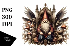 Detailed Watercolor Gothic Gnome Clipart Product Image 1