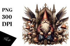 Detailed Watercolor Gothic Gnome Clipart Product Image 3