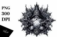 Detailed Watercolor Gothic Gnome Clipart Product Image 1
