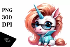 Baby Unicorn Posing as Johny Bravo | Clipart Product Image 1