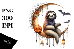 Sloth on Moon with Candles PNG Product Image 1
