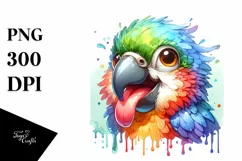 Funny Cute Parrot Dripping in the Wind | Clipart Product Image 3