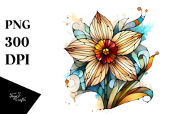 Abstract Stained Daffodil | Clipart Product Image 1