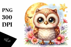 Colorful Cute Baby Owl | Sublimation | Clipart Product Image 3