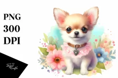 Cute Pastel Chihuahua Watercolor Product Image 1