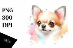 Cute Pastel Chihuahua Watercolor Product Image 1