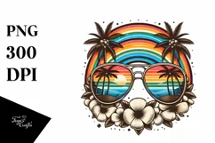 Vintage Sunglasses with Rainbow, PNG Product Image 3