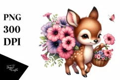 Detailed Baby Deer Watercolor Clipart Product Image 1