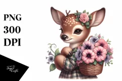 Detailed Baby Deer Watercolor Clipart Product Image 3