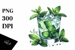 Watercolor Mint Julep Clipart Product Image 3