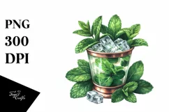 Watercolor Mint Julep Clipart Product Image 3