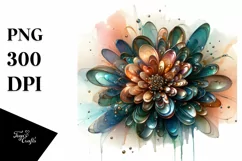 Shiny Chrysanthemum Watercolor Clipart Product Image 1