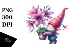 Cute Small Gnome with Large Lobelia | Sublimation | Clipart Product Image 3