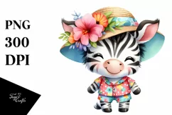 Watercolor Cute Baby Zebra Summer Dress Product Image 3