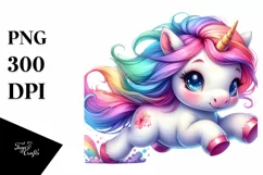 Running Baby Unicorn Funny PNG Product Image 3
