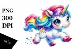Running Baby Unicorn Funny PNG Product Image 3