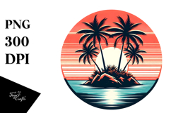 Retro Tropical Island Sunset, 20 oz Tumbler Product Image 1