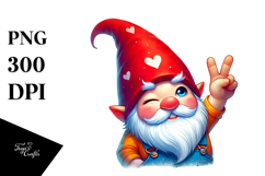 Valentines Gnome Winking PNG Product Image 1