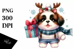 Saint Bernard in Winter, Transparent PNG Product Image 3