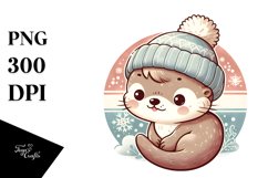 Retro Baby Otter PNG Product Image 1