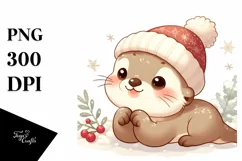 Retro Baby Otter PNG Product Image 1