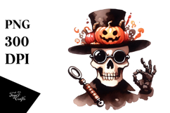 Simple Funny Halloween Skull, PNG Product Image 1