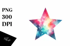 Colorful Pastel Star, Watercolor Clipart Product Image 3
