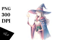 Very Simple Sorceress Watercolor PNG Product Image 1