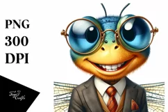 Funny Cute Dragonfly in Retro es | Clipart Product Image 3