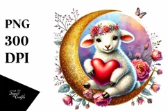 Digital Painting of Adorned Lamb, PNG Product Image 1