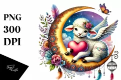 Digital Painting of Adorned Lamb, PNG Product Image 1