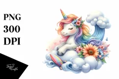 Baby Unicorn Surf | Sublimation | Clipart Product Image 1