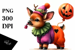 Cute Baby Elk Dressed for Halloween | Sublimation Clipart Product Image 1