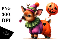 Cute Baby Elk Dressed for Halloween | Sublimation Clipart Product Image 1