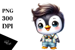 Baby Penguin Watercolor PNG Product Image 1
