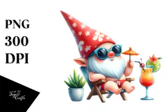 Cute Colorful Gnome Cocktail PNG Product Image 1