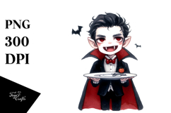 Simple Funny Halloween Vampire, PNG Product Image 1