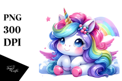 Cute Unicorn Dressed for Halloween in Style of PNG Product Image 1