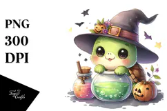 Fun Baby Turtle Halloween PNG Product Image 1