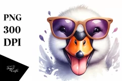Funny Cute Swan with Sunglasses | Clipart Product Image 3