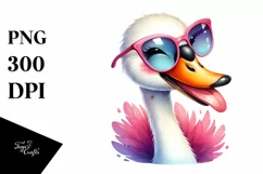 Funny Cute Swan with Sunglasses | Clipart Product Image 3