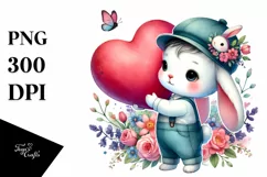 Baby Bunny with Heart PNG Product Image 1