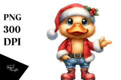Duck in Santa Suit | Sublimation Clipart Product Image 1