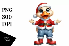 Duck Standing Up | Santa Suit | Caricature | Clipart Product Image 3