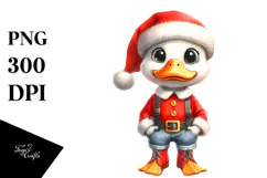 Duck in Santa Suit | Sublimation Clipart Product Image 1